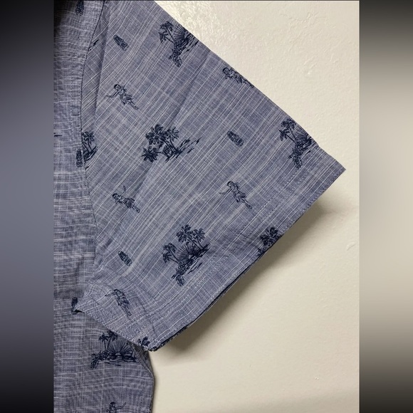 Flag & Anthem Mens Hawaii Shirt Button Up Adult Medium Navy Blue Lightweight NWT - Picture 7 of 13